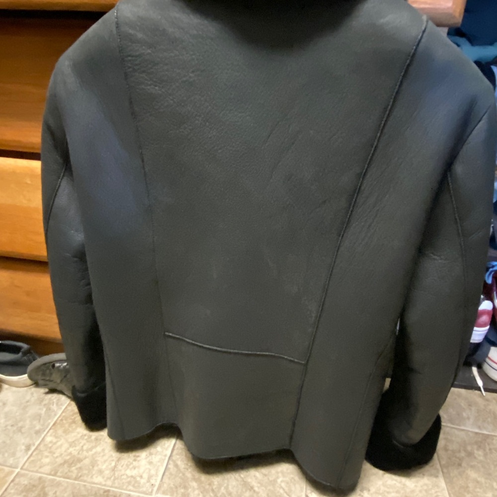 Black Armani sheepskin jacket. Men or women.